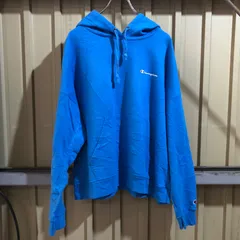 1829 Champion パーカー 水色 3XL チャンピオン スウェット ワンポイント プリントロゴ 刺繍ロゴ 古着卸 アメリカ仕入