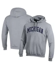 チャンピオン メンズ アウター パーカー・スウェット フリース パーカー Champion Mens Heather Gray Michigan Wolverines Basic Arch Fleece Pullover Hoodie Heather Gray