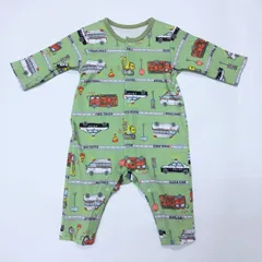 ベビーロンパース カバーオール 男の子 働く車柄 70cm 80cm アンパサンド 新品
