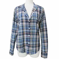 フランク&アイリーン Frank&Eileen 美品 BARRY チェックシャツ 長袖 スキッパー XS ブルー系 X