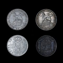 ペルー銀貨　1ソル　UNSOL 1888年　2／1ソル　1915年　2枚セット ペルー1ソルUNSOL 銀貨 1888年 1915年 2枚 計37.1g - メルカリ