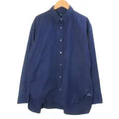 ユニクロ UNIQLO ＋J 25SS スーピマコットンオーバーサイズシャツ 231-478711 長袖 無地 L 紺 ネイビー /X