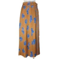 B&Y ユナイテッドアローズ BEAUTY&YOUTH ビューティー&ユース フラワーパッチプリーツロングスカート 1624-151-3168 ラップ 花柄 ウエストゴム ダークオレンジ /X