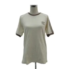 アディダスオリジナルス adidas originals Tシャツ カットソー XL 大きいサイズ ベージュ 半袖 ロゴ刺繍 /SM20 ■GY63