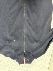 トミーヒルフィガー ネイビー ニット ジップアップ XL