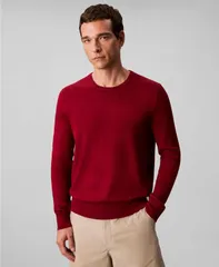 カルバンクライン メンズ アウター ニット・セーター クルーネック ウール セーター Calvin Klein Mens Merino Wool Blend Crewneck Sweater Sun Dried Tomato