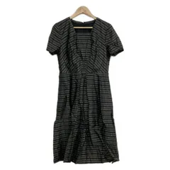 Leilian(レリアン) ワンピース サイズ11 M レディース美品  - 黒×カーキ×ボルドー 半袖/ロング/ボーダー