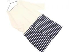 chocol raffine robe ショコラフィネローブ ボーダー切替 チュニック ワンピース sizeF/アイボリーｘ紺 ■◇ レディース