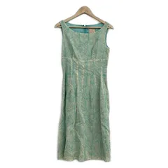 Sybilla(シビラ) ワンピース サイズL レディース美品  - ベージュ×ライトブルー ノースリーブ/ロング/刺繍