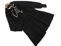 MAJESTIC LEGON マジェスティックレゴン ボウタイ チュニック ワンピース sizeM/黒 ◇■ レディース