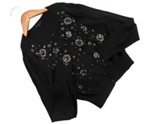 TO BE CHIC トゥービーシック ビーズ カーディガン size2/黒 ◇■ レディース