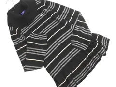 BURBERRY BLUE LABEL バーバリーブルーレーベル ウール混 ボーダー 襟付き 2WAY ニット セーター size38/黒ｘグレー ◇■ レディース