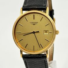 美品 ロンジン ラウンド ゴールド 白文字盤 新品電池 レディース