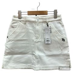 新品】パーリーゲイツ ストレッチスカート 白／ホワイト サイズ2（L 