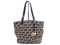 MICHAEL KORS マイケルコース ロゴ トート バッグ ベージュｘ黒 ■■ レディース