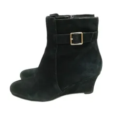 コールハーン COLE HAAN AIMEE ショートブーツ ブーティ スウェード ウェッジソール ウォータープルーフ 6.5 B ブラック