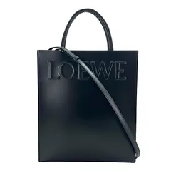 ロエベ 2WAY レディース スタンダードトート 肩掛け 斜め掛け ハンドバッグ ショルダーバッグ LOEWE ブラック 黒 ゴールド金具【中古品】