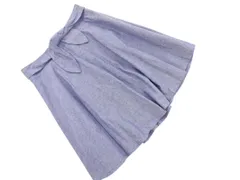 earth music&ecology アースミュージック＆エコロジー リボン フレア スカート sizeM/紺 ■◇ レディース