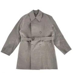 エルメス トレンチコート レディース マッキントッシュ アウター ロングコート アパレル 服 HERMES XS グレーブラウン系 シルバー金具 ウール    秋 冬【中古品】のサムネイル