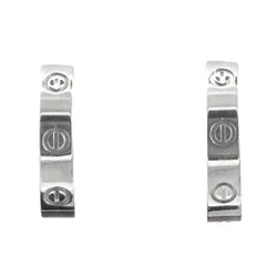 カルティエ ピアス レディース フープピアス ミニラブ ビスモチーフ 小さめ 18金WG Au750 ジュエリー アクセサリー CARTIER K18ホワイトゴールド    約4.0g【中古品】のサムネイル