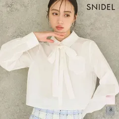 【新作10%OFF】【即納】 スナイデル SNIDEL トップス 26春夏 バリエクロップドシャツ ショート丈 長袖 リボン swfb261182