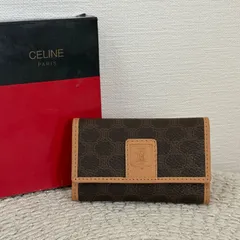 【箱付き】セリーヌ 6連キーケース ブラウン系 レザー マカダム ヴィンテージ マカダム柄 PVC 鍵入れ Celine Vintage Keycase Brown Monogram 22350