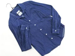 B:MING BEAMS ビームス デニム シャツ sizeS/紺 ■◇ レディース