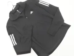 adidas アディダス ハーフジップ ハイネック カットソー sizeS/黒 ■◇ メンズ