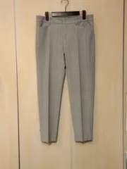 M24　インディヴィ　INDIVI【美品】グレンチェックテーパードパンツ　センタープレス　サイズ44　淡いグレー系チェック　ストレッチパンツ　キレイ目　きちんと感♪　お仕事にも！