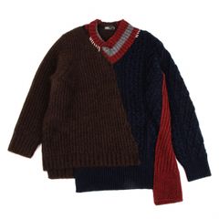 kolor クレイジーパターンタートルニットジャケットコートパンツT