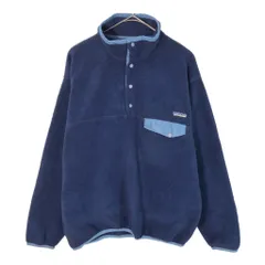 patagonia パタゴニア SYNCHILLA シンチラ スナップT フリースジャケット アウトドア ブルー(メンズ M)中古 古着 X3151