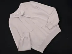 NATURAL BEAUTY BASIC ナチュラルビューティーベーシック ボウタイ ニット セーター sizeM/ライトグレー ■◇ レディース