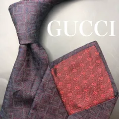 【美品】GUCCI ネクタイ 総柄 ブランドロゴ GG柄 ボルドー ブランド
