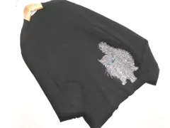 伊太利屋 ねこ ラインストーン ニット セーター size9/黒 ■◇ レディース