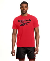 リーボック メンズ トップス Tシャツ ロゴ Reebok Mens Classic Logo TShirt Vector RedBlack ブラック