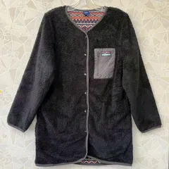 OUTDOOR PRODUCTS ボアロングジャケット ブラック 総柄