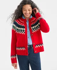 スタイルアンドコー レディース アウター ニット・セーター カーディガン Style Co Womens Fair Isle Cardigan Red レッド