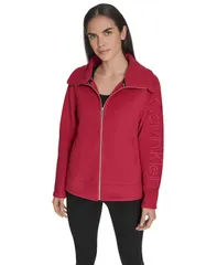カルバンクライン レディース アウター ジャケット・ブルゾン フリース ジャケット Calvin Klein Womens Active Tech Fleece MockNeck Jacket Otherworld Red レッド