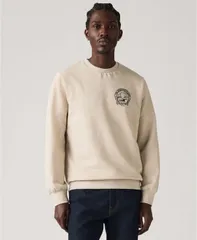 リーバイス メンズ アウター パーカー・スウェット Tシャツ ロゴ Levis Mens Long Sleeve Batwing Logo TShirt White ホワイト