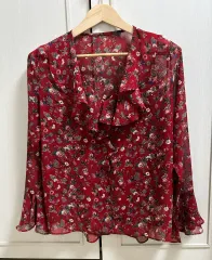 フラワー シフォン ブラウス ㅡ フリーサイズ