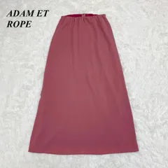 Adam et Rope'フレアスカート スリット 薄手 S くすみピンク