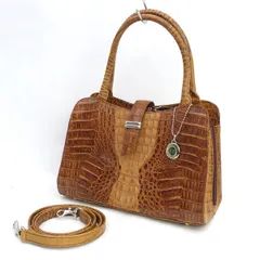 RODANIA / ロダニア ◆2wayハンドバッグ/ショルダー/クロコダイル/ブラウン 【バッグ/バック/BAG/鞄/カバン】 レディースファッション【中古】 