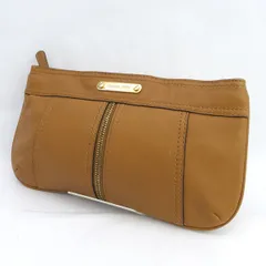 MICHAEL KORS / マイケルコース ◆クラッチバッグ/ポーチ/ジップデザイン/レザー/ロゴ/キャメル 【バッグ/バック/BAG/鞄/カバン】 レディースファッション【中古】  【メール便可】
