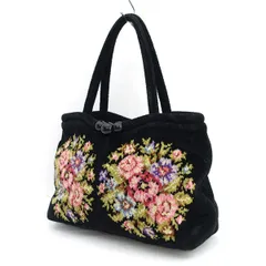 FEILER / フェイラー ■ハンドバッグ　コットン　ブラック 【バッグ/バック/BAG/鞄/カバン】 ブランド【中古】 