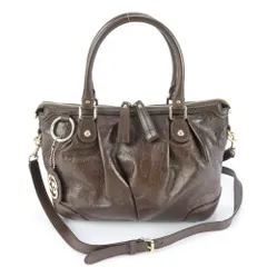 美品 グッチ グッチシマ スーキー 247902 レザー 2WAY トート バッグ 斜め掛け ショルダー 本革 ブラウン レディース MMM DI4-3【中古】
