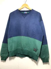 022031  RUSSELL ATHLETIC 前V スウェット L ツートン トレーナー MADE IN USA ラッセルアスレチック