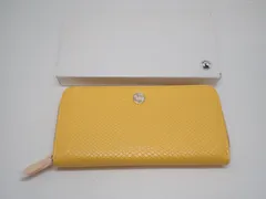 【54689】 黄虎發財蛇柄財布  財布 長財布 美品 ラウンドファスナー 水晶院 イエロー 未使用に近い 美品のサムネイル
