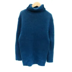 セレクトモカ SELECT MOCA リブニット セーター タートルネック 長袖 無地 F 青 ブルー /HO34