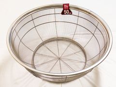 【新品】弁慶 ざる 50cm 業務用 ステンレス浅型ザル 水切り 湯切り　家庭用としても大容量で便利　●