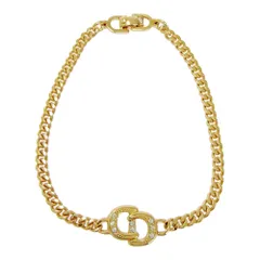 【中古】Christian Dior クリスチャンディオール GP ラインストーン CDロゴ 喜平 ブレスレット ゴールド 537364 ブレスレット